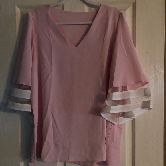 Pink Bell Sleeve Top - Picture 3 of 3